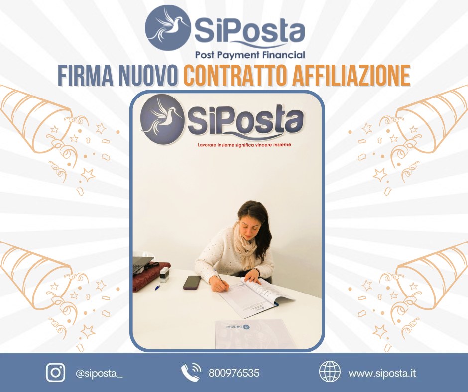 Nuova firma in SiPosta: sottoscritto un contratto di affiliazione