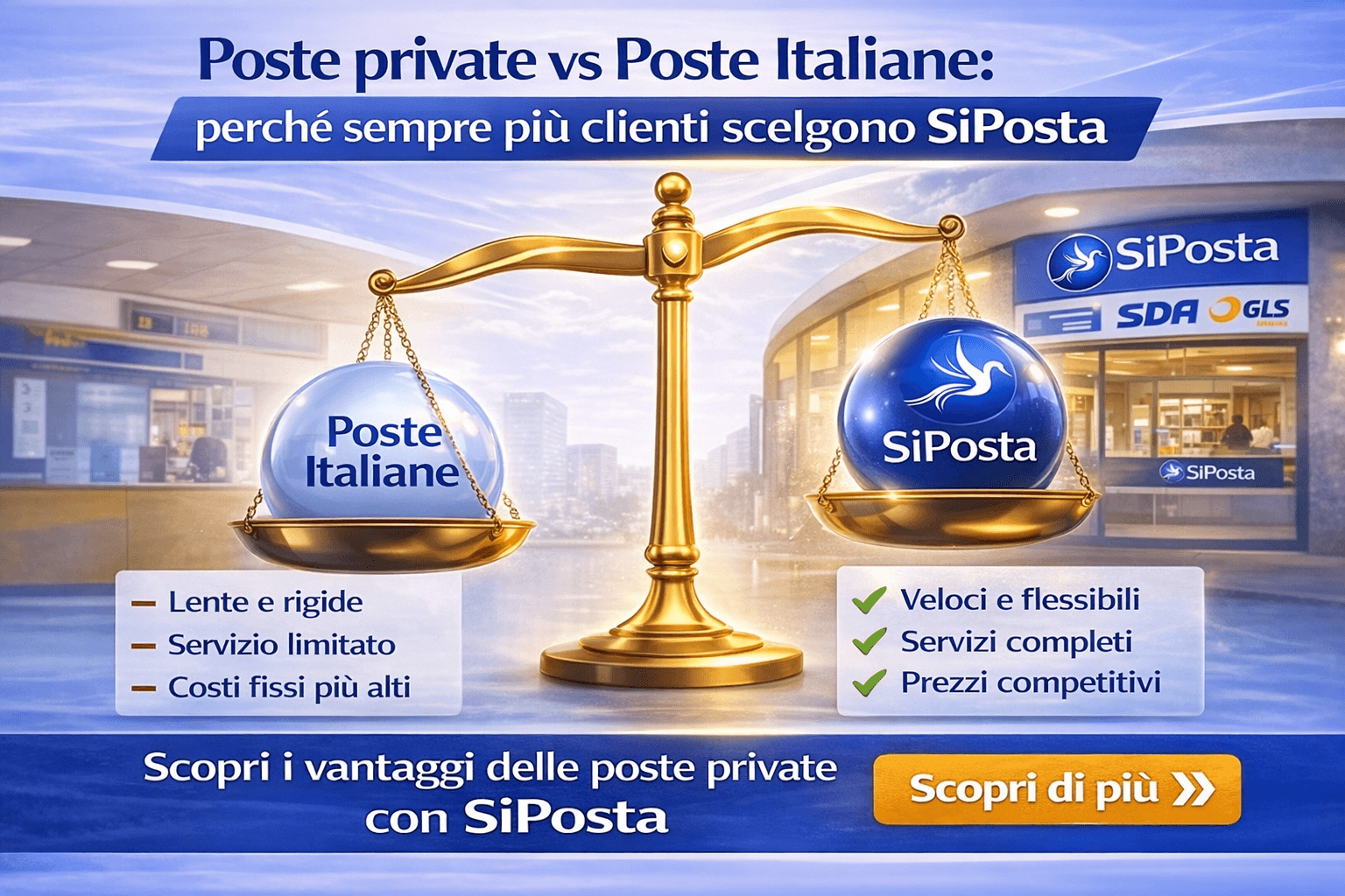 Poste private vs Poste Italiane: perché sempre più clienti scelgono SiPosta