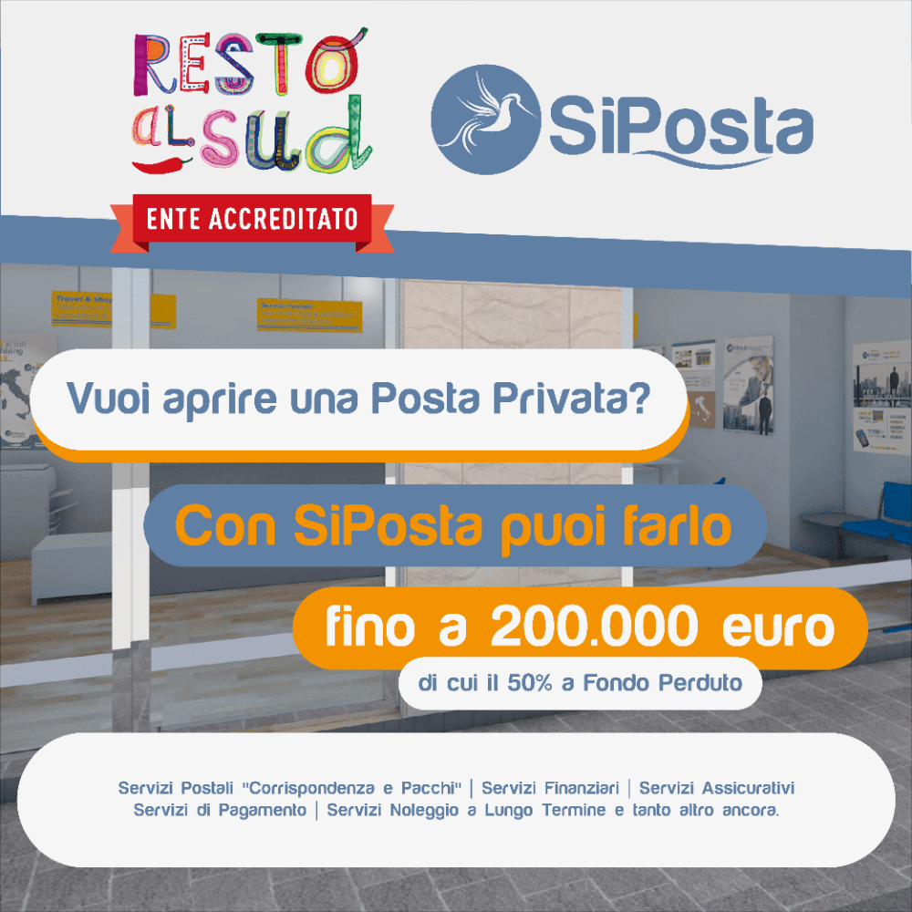 Resto al Sud  Rilancia - Apri un'agenzia SiPosta,alla presentazione della pratica pensiamo a tutto noi!